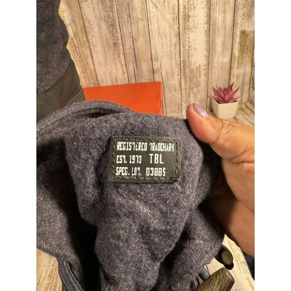 Timberland Navy Suede Wool Boots Round Toe Rubber Sole Toggle Closure Size 11M - Picture 12 of 15